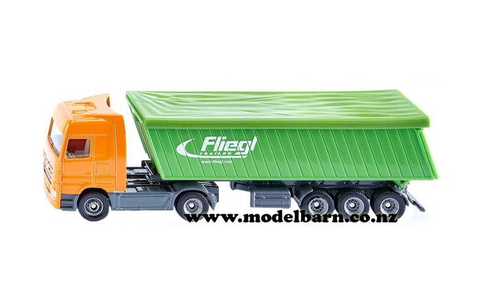 1/87 Mercedes Actros with Semi Fliegl Covered Tip Trailer