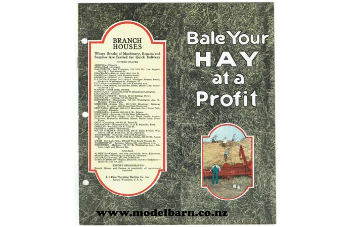 Case Stationary Baler Brochure "Bale your Hay at a Profit"