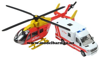 1/87 "Life Flight" Westpac Rescue Helicopter Set Edition 2-ambulance-Model Barn