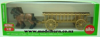 1/32 Vintage Hay Cart with 2 Horses -horse-drawn-vehicles-Model Barn