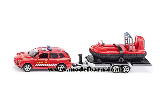 1/55 Porsche Cayenne with Trailer & Hovercraft "Rescue"