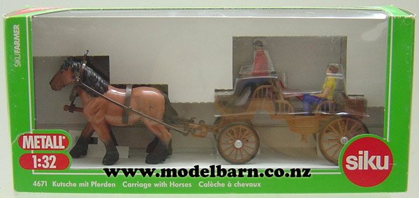 siku ジク　馬車　激レア　1/32 carriage with horses 1/32 Carriage with 2 Horses - Vehicles-Horse Drawn Vehicles