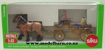 1/32 Carriage with 2 Horses -horse-drawn-vehicles-Model Barn