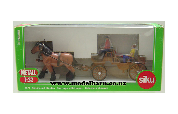 1/32 Carriage with 2 Horses 