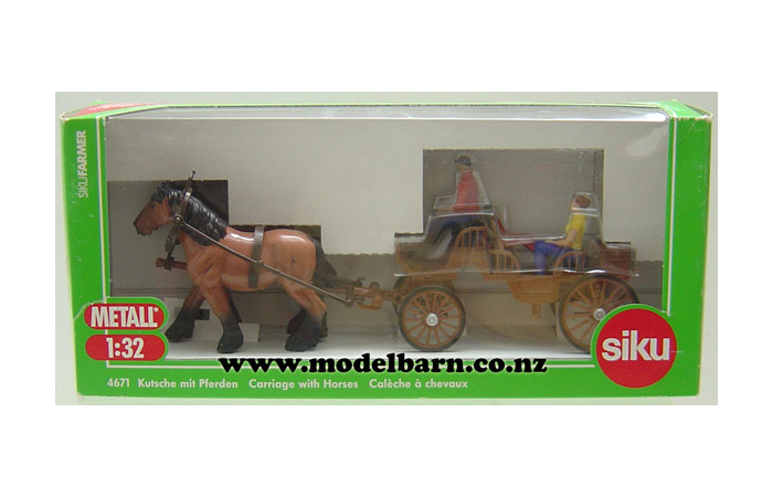 1/32 Carriage with 2 Horses 