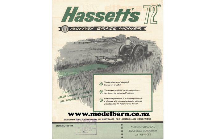 Hassett's Rotary Grass Mower Brochure