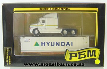 1/64 Freightliner Century C120 & Refer Container Semi-Trailer "Hyundai"-freightliner-Model Barn