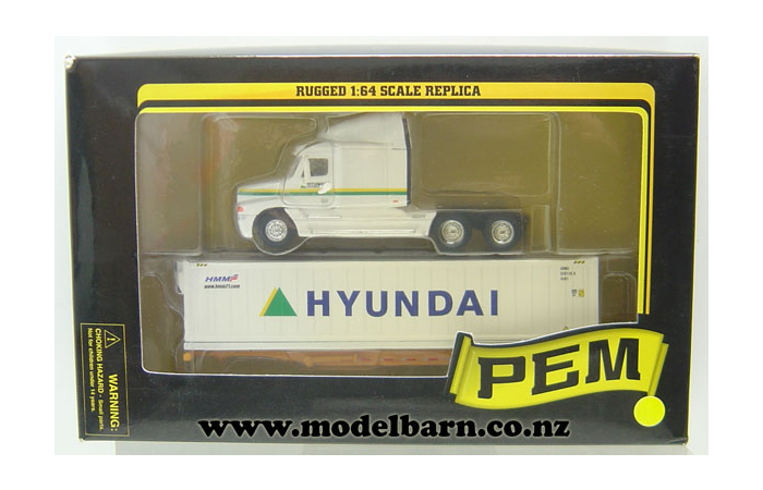 1/64 Freightliner Century C120 & Refer Container Semi-Trailer "Hyundai"