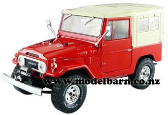 1/18 Toyota FJ40 Land Cruiser Soft Top (1967, red & cream)-toyota-Model Barn