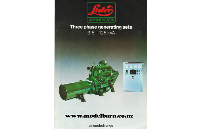 Lister Three Phase Generator Sets Brochure