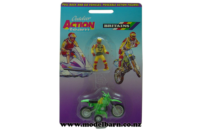 1/32 Motorcross Motorbike (green) with Rider