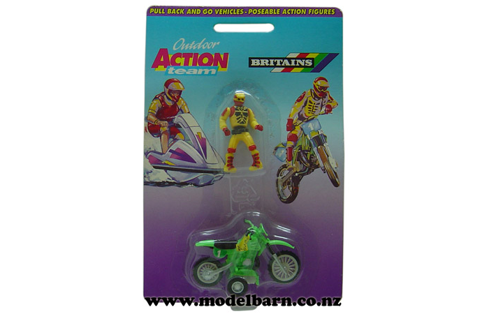 1/32 Motorcross Motorbike (green) with Rider