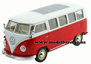 1/24 VW T1 Kombi Bus (1963, dark red & white)-volkswagen-Model Barn