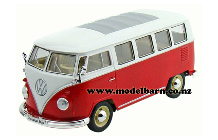 1/24 VW T1 Kombi Bus (1963, dark red & white)