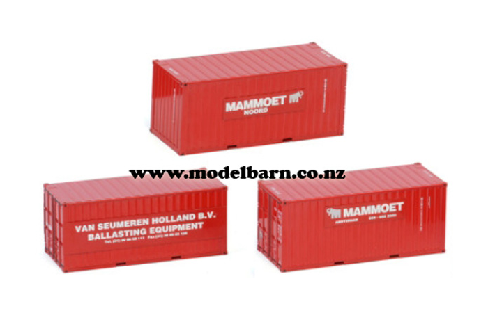 1/50 20ft Metal Shipping Containers Set (x3) "Mammoet"