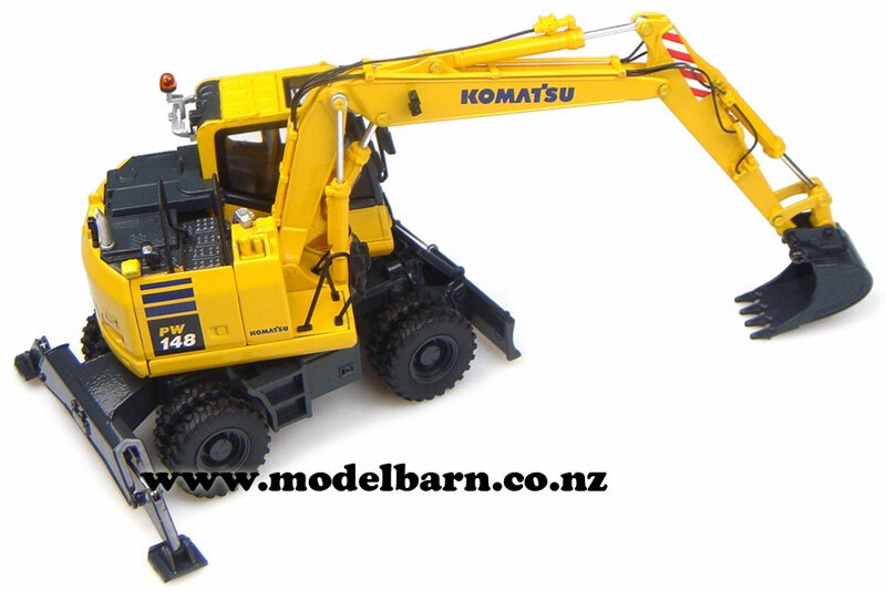 KOMATSU PW148-10 ダイキャストモデル 1/50 1/50 Komatsu PW148-10 Wheel Excavator & Attachments - Construction
