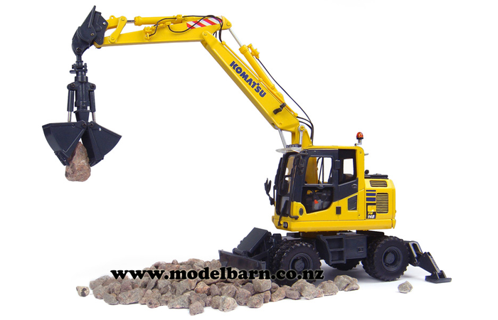 1/50 Komatsu PW148-10 Wheel Excavator with Clamshell Bucket