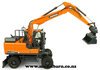 1/50 Doosan DX160W Wheeled Excavator & Attachments