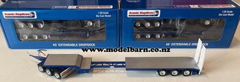 1/50 CTE 3-Axle Dolly & 3-Axle Drop Deck Low Loader (Metallic Blue)-trailers-Model Barn