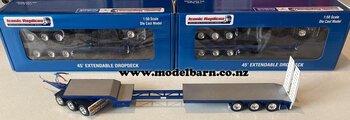 1/50 CTE 3-Axle Dolly & 3-Axle Drop Deck Low Loader (blue)-trucks-and-trailers-Model Barn