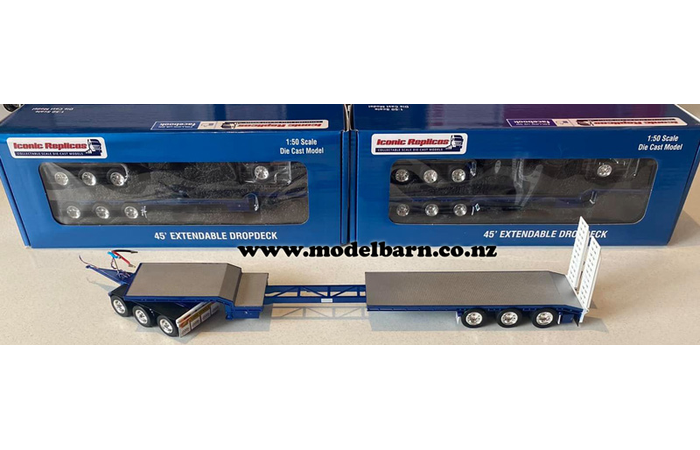 1/50 CTE 3-Axle Dolly & 3-Axle Drop Deck Low Loader (Metallic Blue)