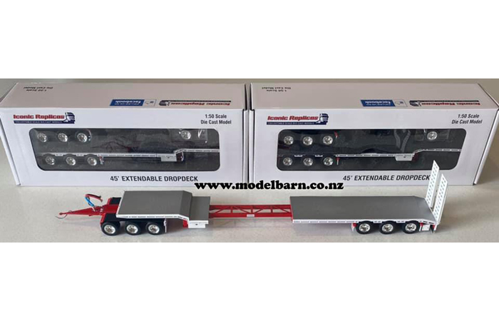 1/50 CTE 3-Axle Dolly & 3-Axle Drop Deck Low Loader (white & red)