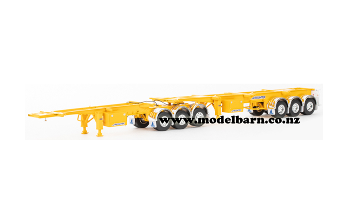 1/50 Freighter Skeletal B-Double Trailer Set (yellow)