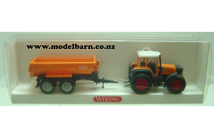 1/87 Fendt 930 Vario (orange) & Krampe Half-Pipe Tip Trailer