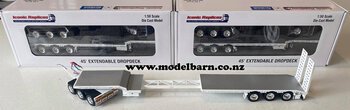 1/50 CTE 3-Axle Dolly & 3-Axle Drop Deck Low Loader (white)-trucks-and-trailers-Model Barn