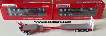 1/50 CTE 3-Axle Dolly & 3-Axle Drop Deck Low Loader (red)-trucks-and-trailers-Model Barn