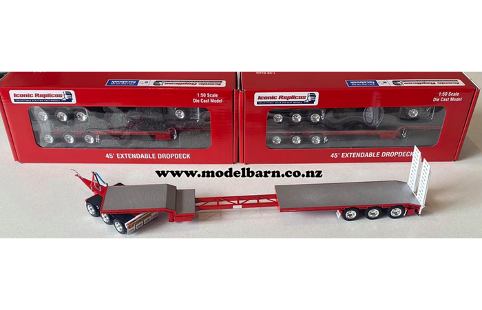 1/50 CTE 3-Axle Dolly & 3-Axle Drop Deck Low Loader (red)