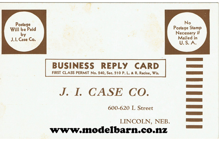 J I Case Postcard 1936