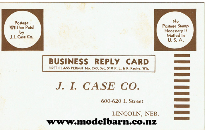 J I Case Postcard 1936