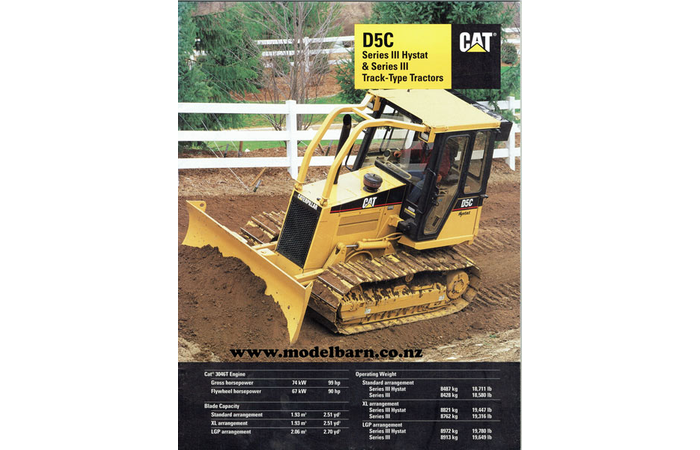 Caterpillar D5C Series III Bulldozer Brochure 1997