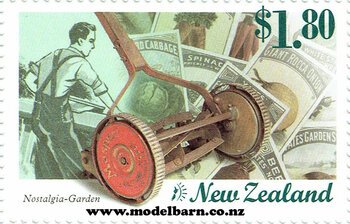 Nostalgia-Garden $1.80 NZ Postage Stamps (x8)-nz-postage-stamps-Model Barn