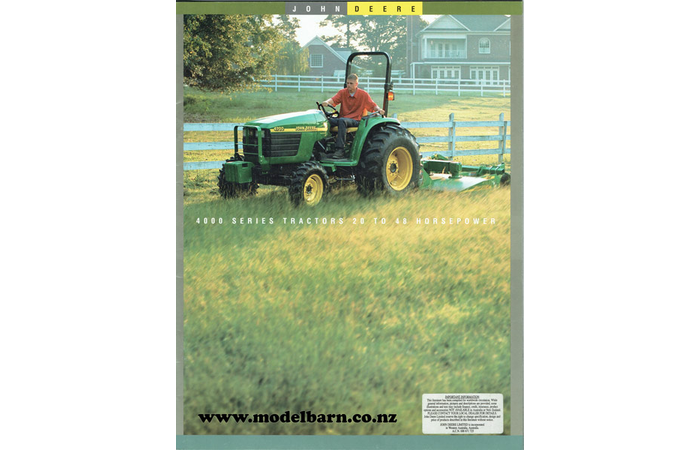 John Deere 4000 Series Tractors Brochure 2003