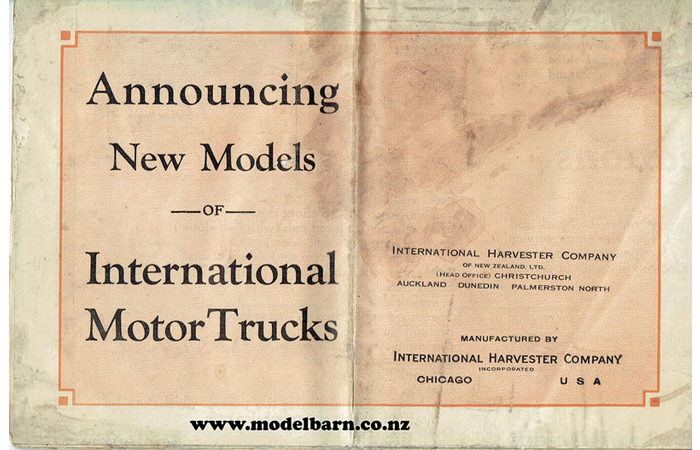 International Motor Trucks Brochure 1924