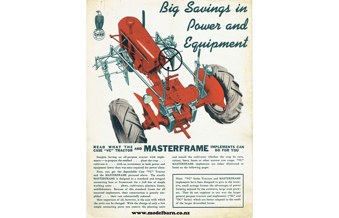 Case VC Tractor & Masterframe Implements Brochure 1941