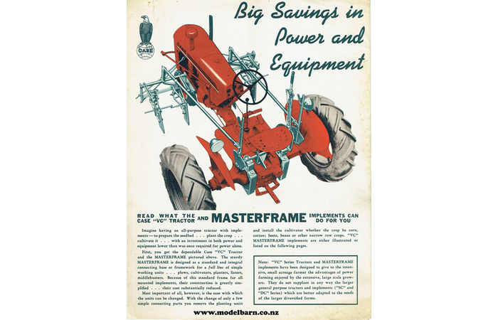 Case VC Tractor & Masterframe Implements Brochure 1941