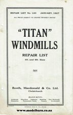 Booth Macdonald Titan Windmills Parts List Book 1927-nz-books-Model Barn