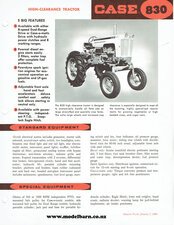 Case 830 High-Clearance Tractor Spec Sheet Brochure 1964-case-Model Barn