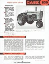 Case 830 Rowcrop Tractor Spec Sheet Brochure 1964-case-Model Barn