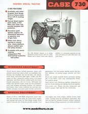 Case 730 Western Special Tractor Spec Sheet Brochure 1964-case-Model Barn