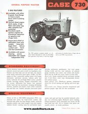 Case 730 Rowcrop Tractor Spec Sheet Brochure 1964-case-Model Barn