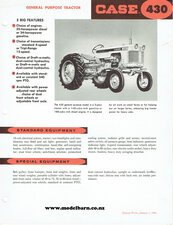 Case 430 Rowcrop Tractor Spec Sheet Brochure 1964-case-Model Barn