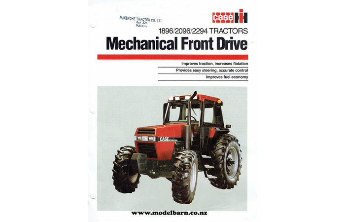 Case-IH 1896, 2096, 2294 Mechanical Front Drive Tractors Brochure