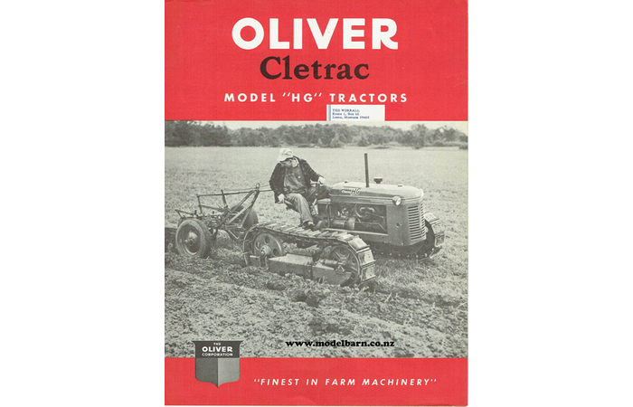 Oliver HG Crawler Tractor Brochure 1949