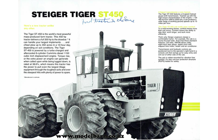 Steiger Tiger III ST-450 Tractor Brochure 1977