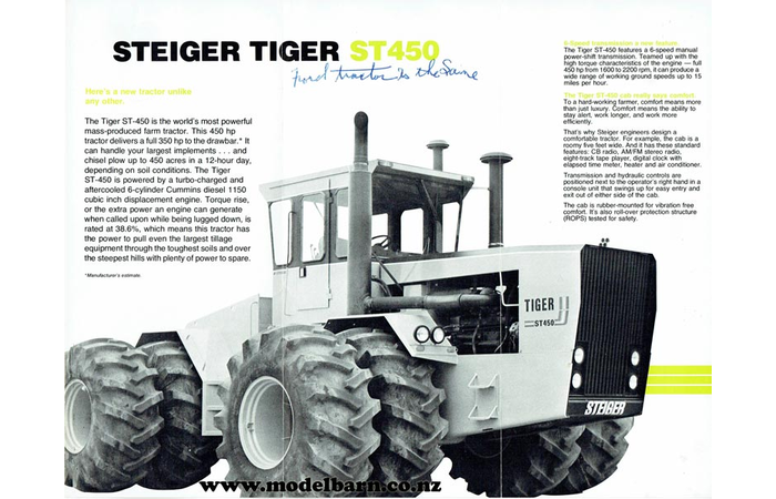 Steiger Tiger III ST-450 Tractor Brochure 1977