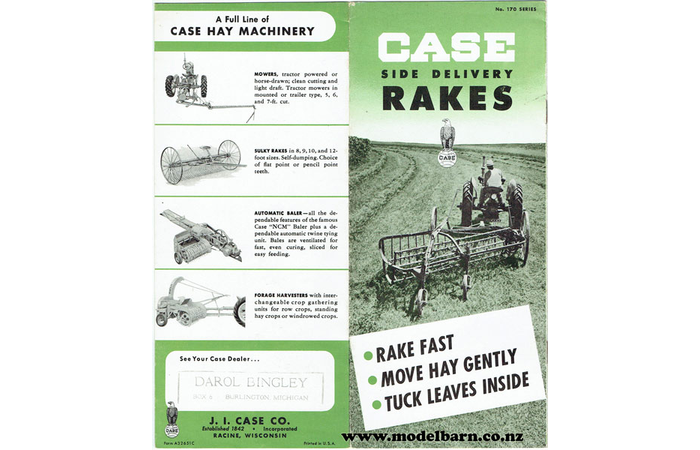 Case 170 Side Delivery Rake Sales Brochure 1951